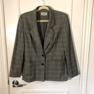 STEFI LARA Grey, Plaid Jacket, Vintage, Women’s Size 8